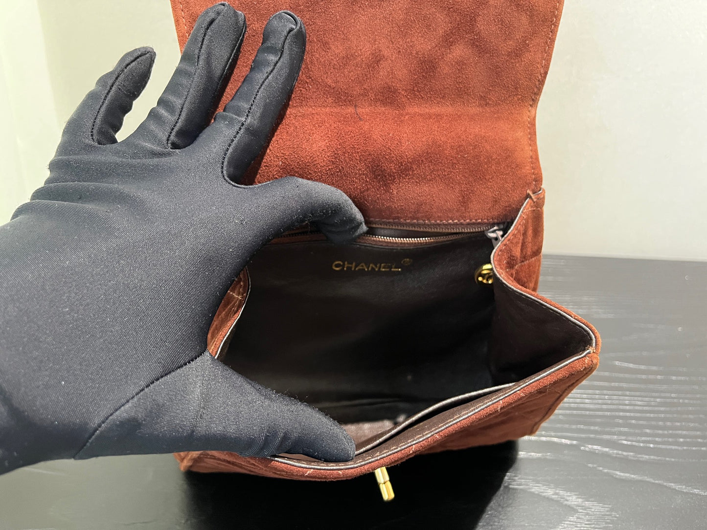 Chanel - Vintage Kelly Top Handle Bag - Velvet - Brown - (mini)