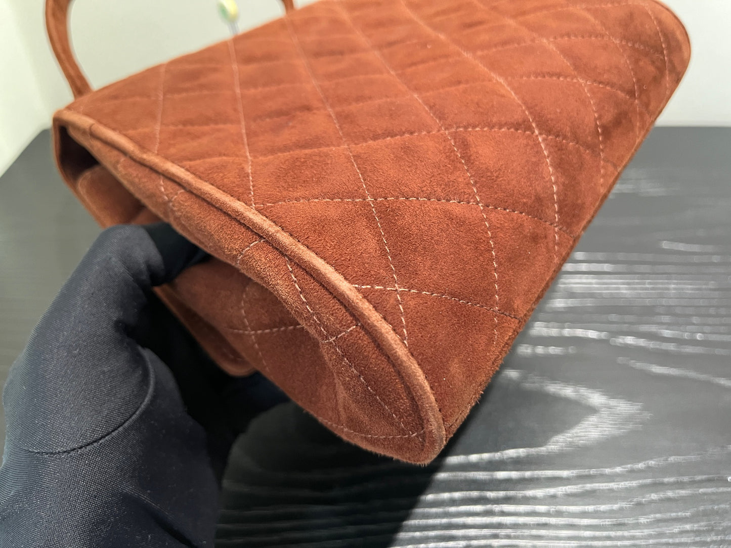 Chanel - Vintage Kelly Top Handle Bag - Velvet - Brown - (mini)