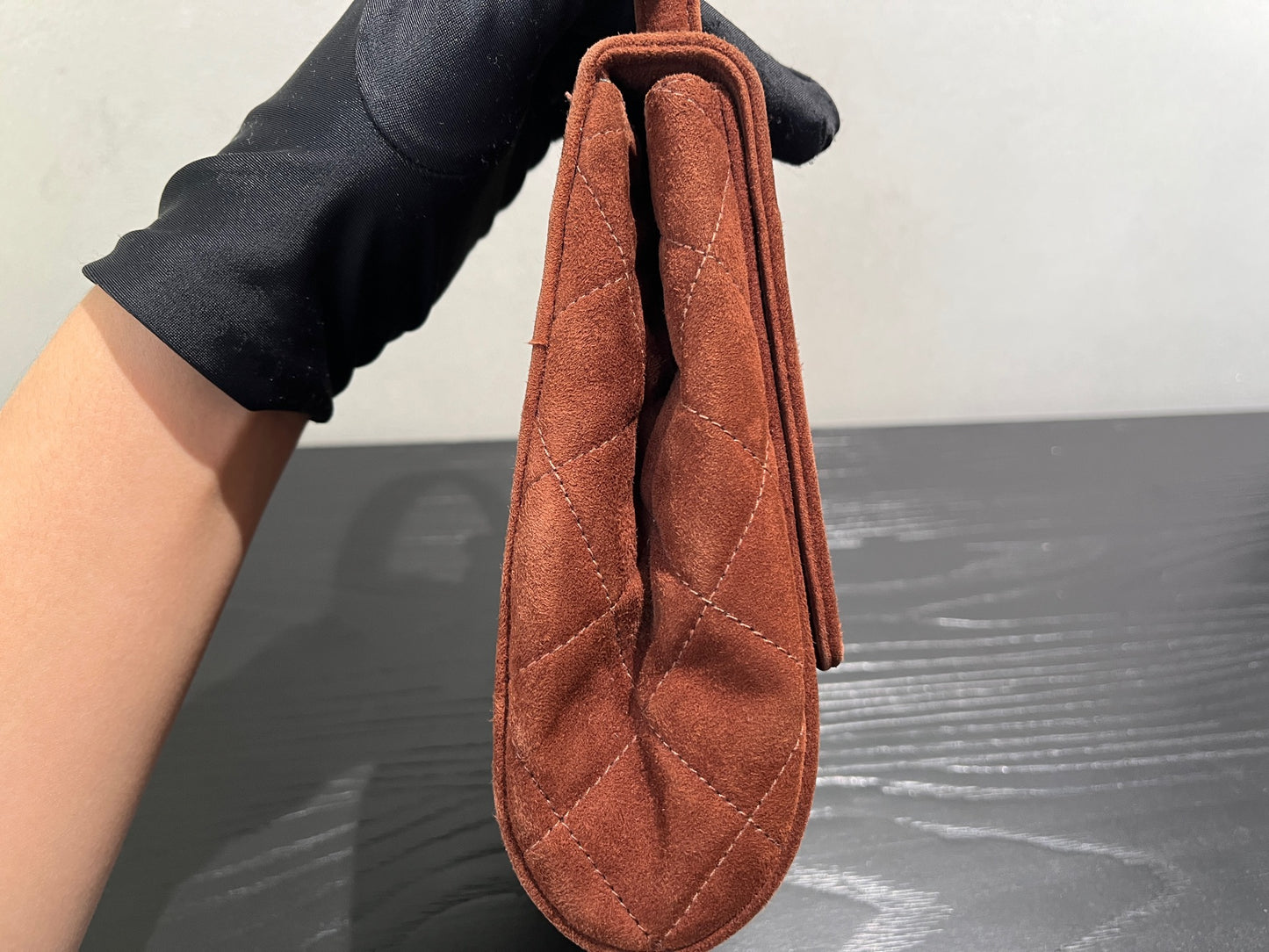 Chanel - Vintage Kelly Top Handle Bag - Velvet - Brown - (mini)