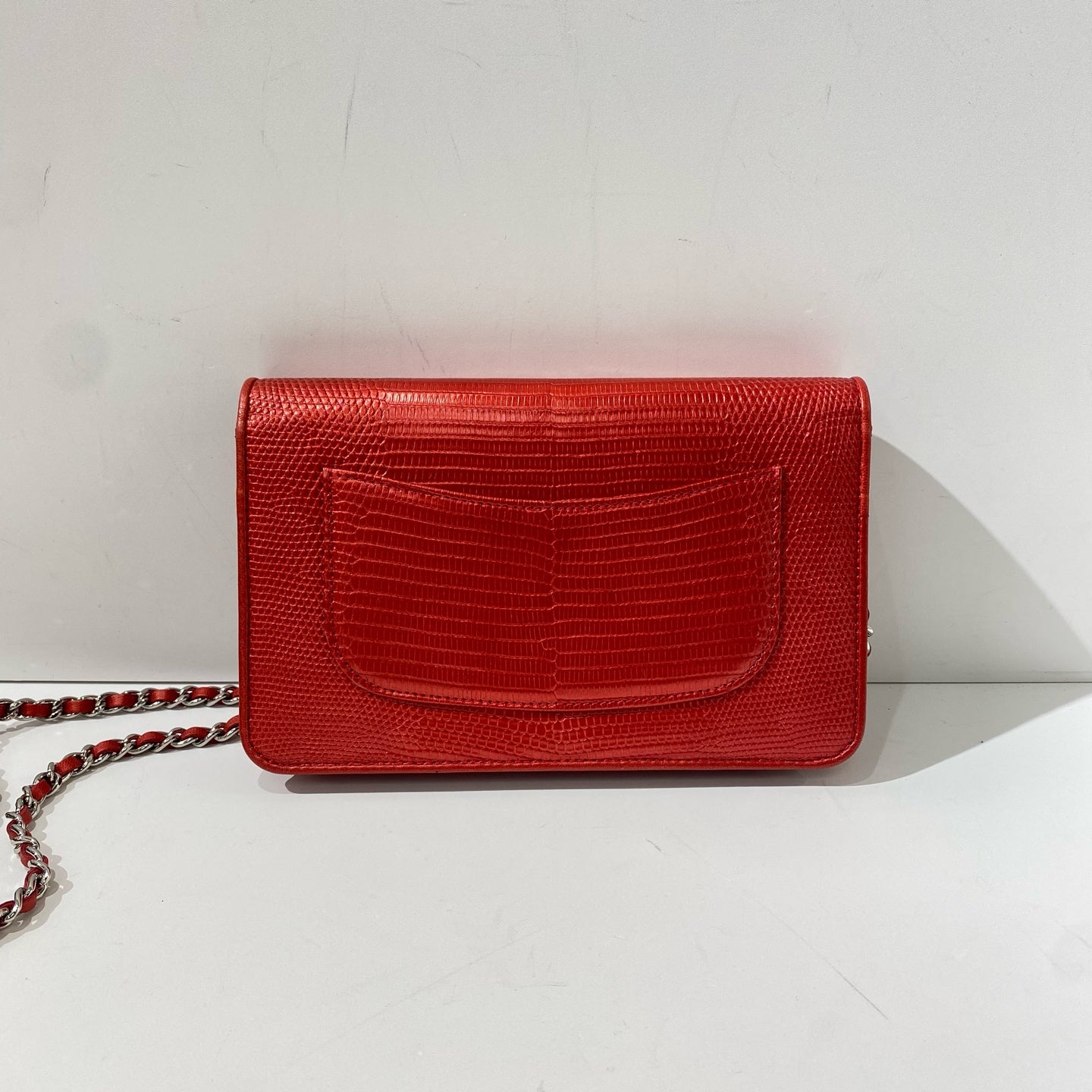 Chanel - Wallet on Chain - Exotic leathers - Lizard - Red - (mini)