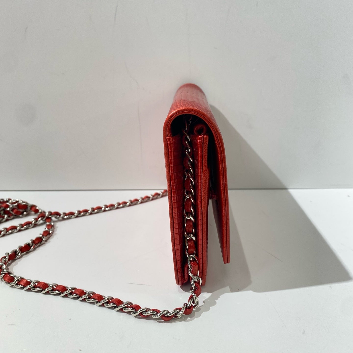 Chanel - Wallet on Chain - Exotic leathers - Lizard - Red - (mini)