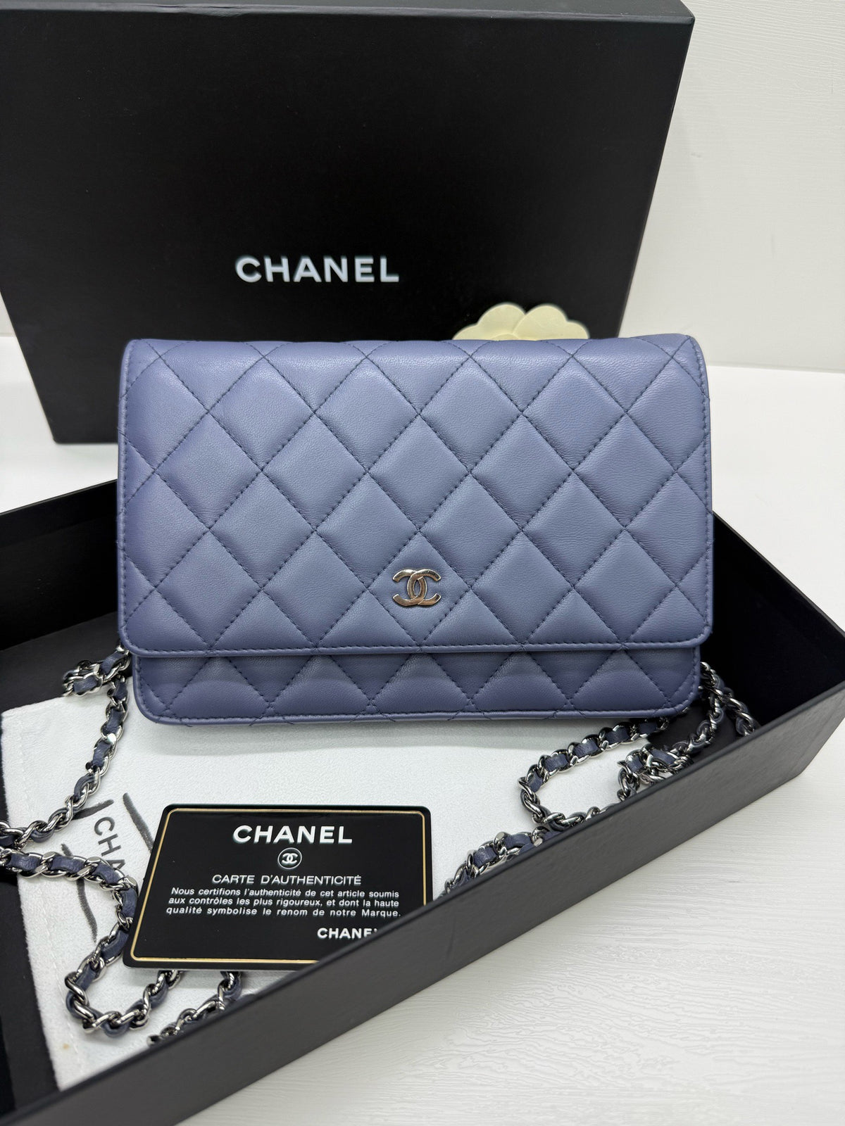 Chanel - Wallet on Chain - Leather - Blue - (small)