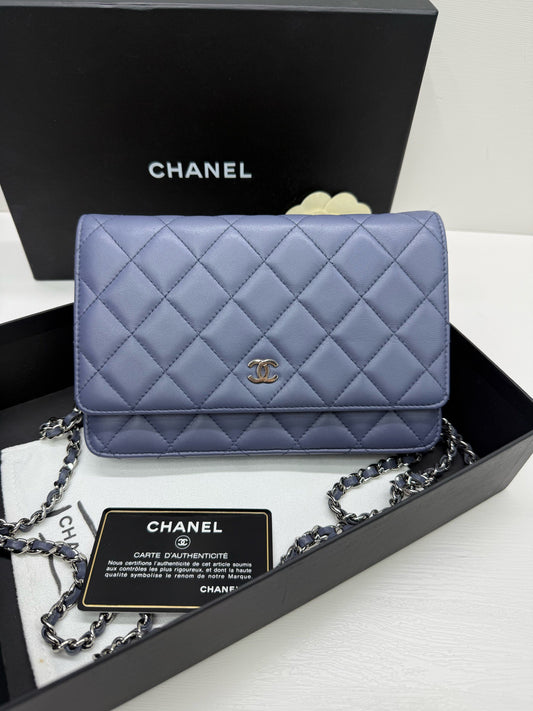 Chanel - Wallet on Chain - Leather - Blue - (small)