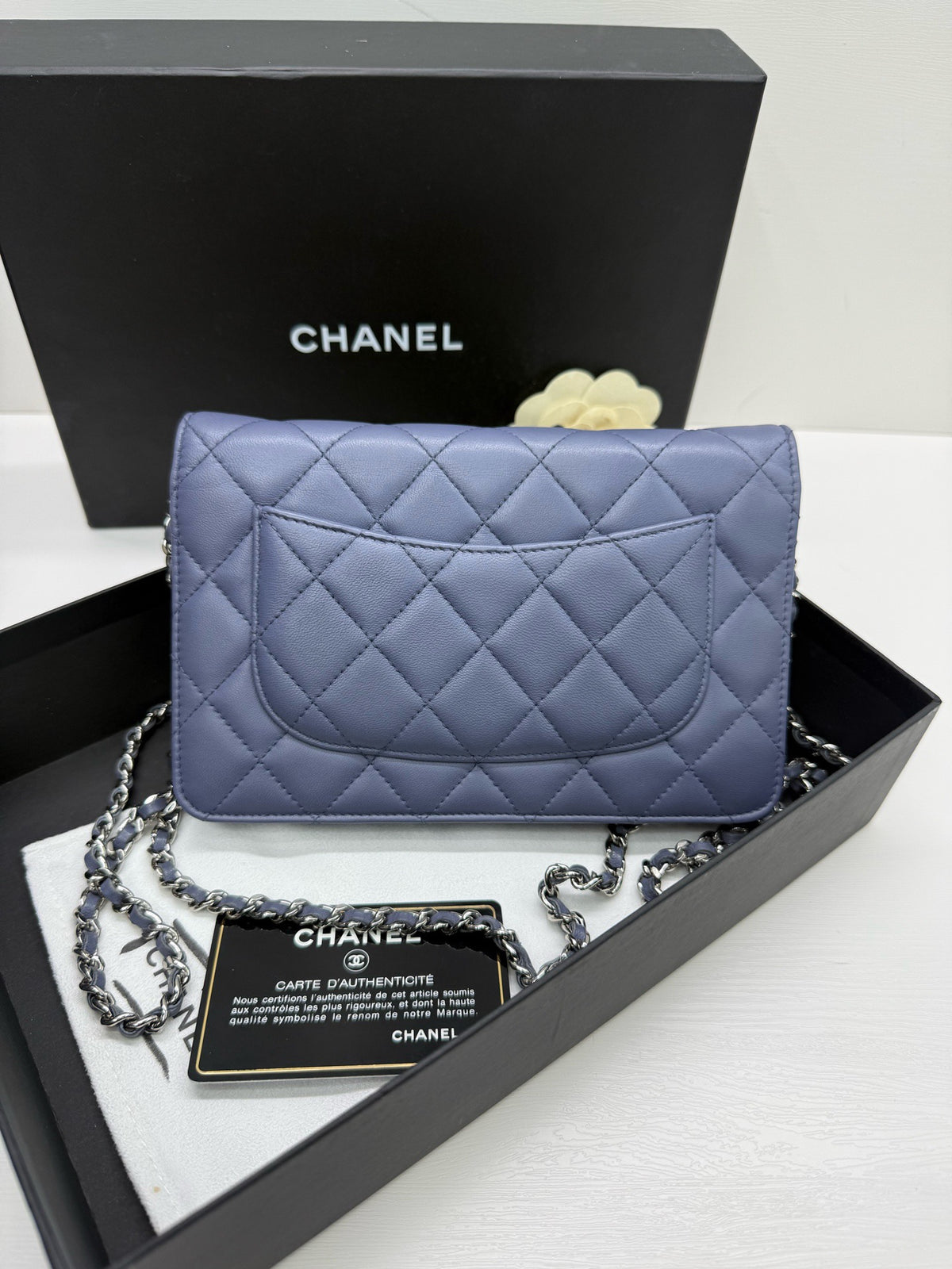 Chanel - Wallet on Chain - Leather - Blue - (small)
