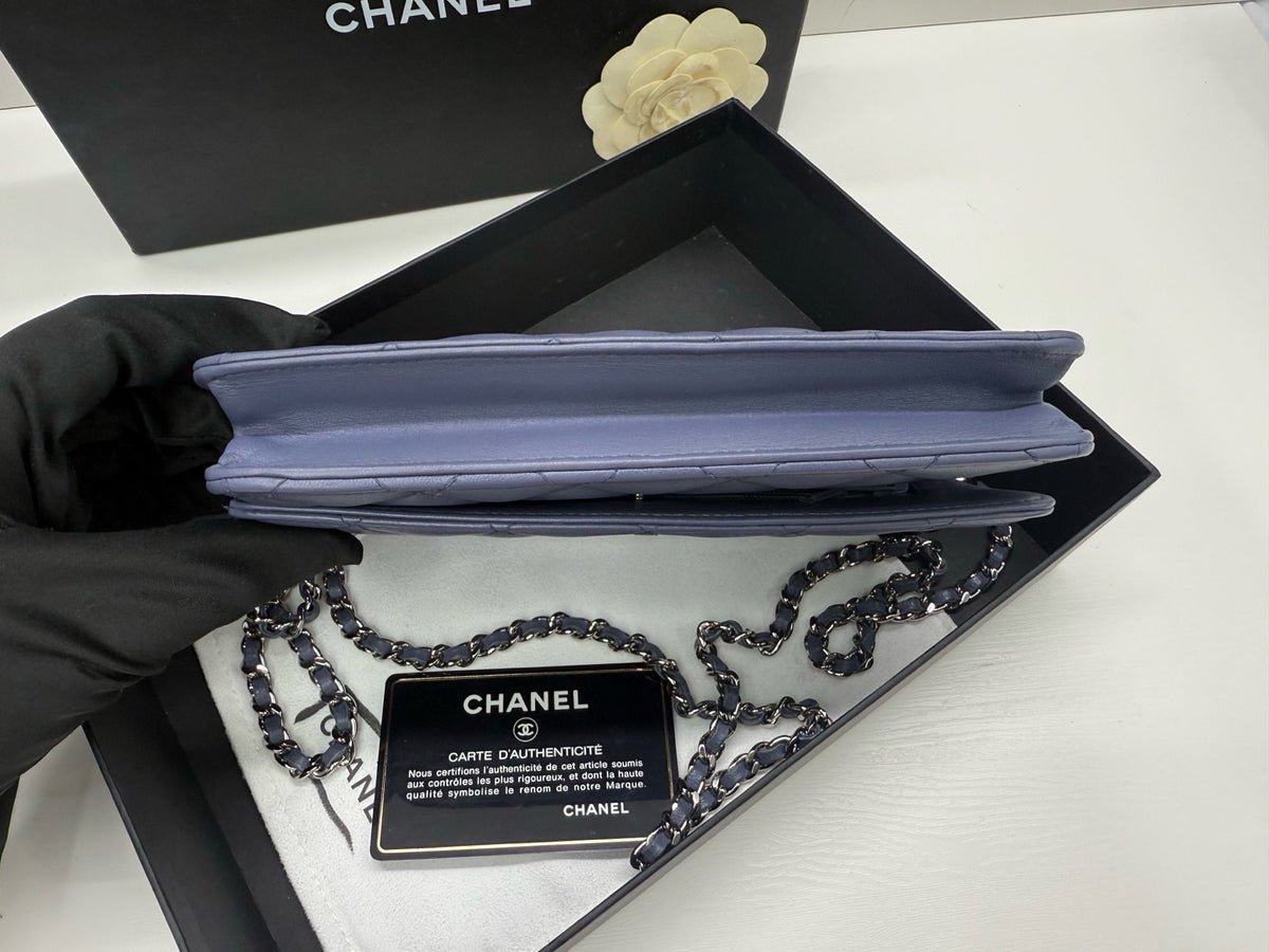 Chanel - Wallet on Chain - Leather - Blue - (small)