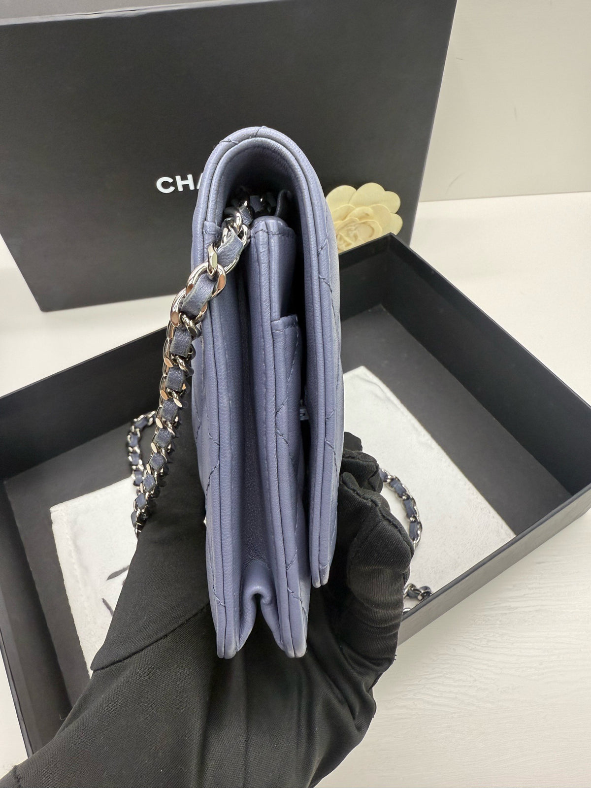 Chanel - Wallet on Chain - Leather - Blue - (small)