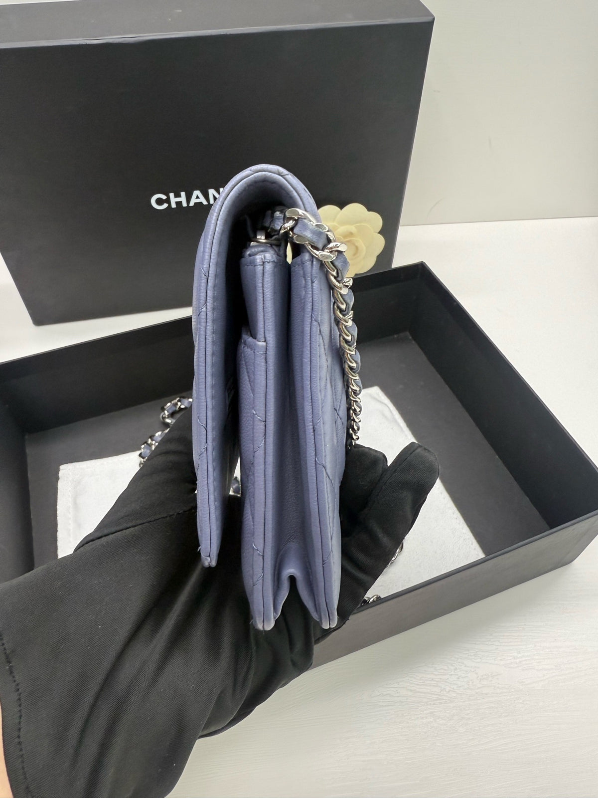 Chanel - Wallet on Chain - Leather - Blue - (small)