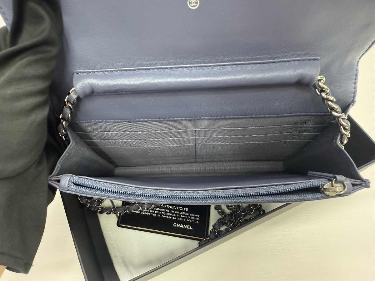 Chanel - Wallet on Chain - Leather - Blue - (small)