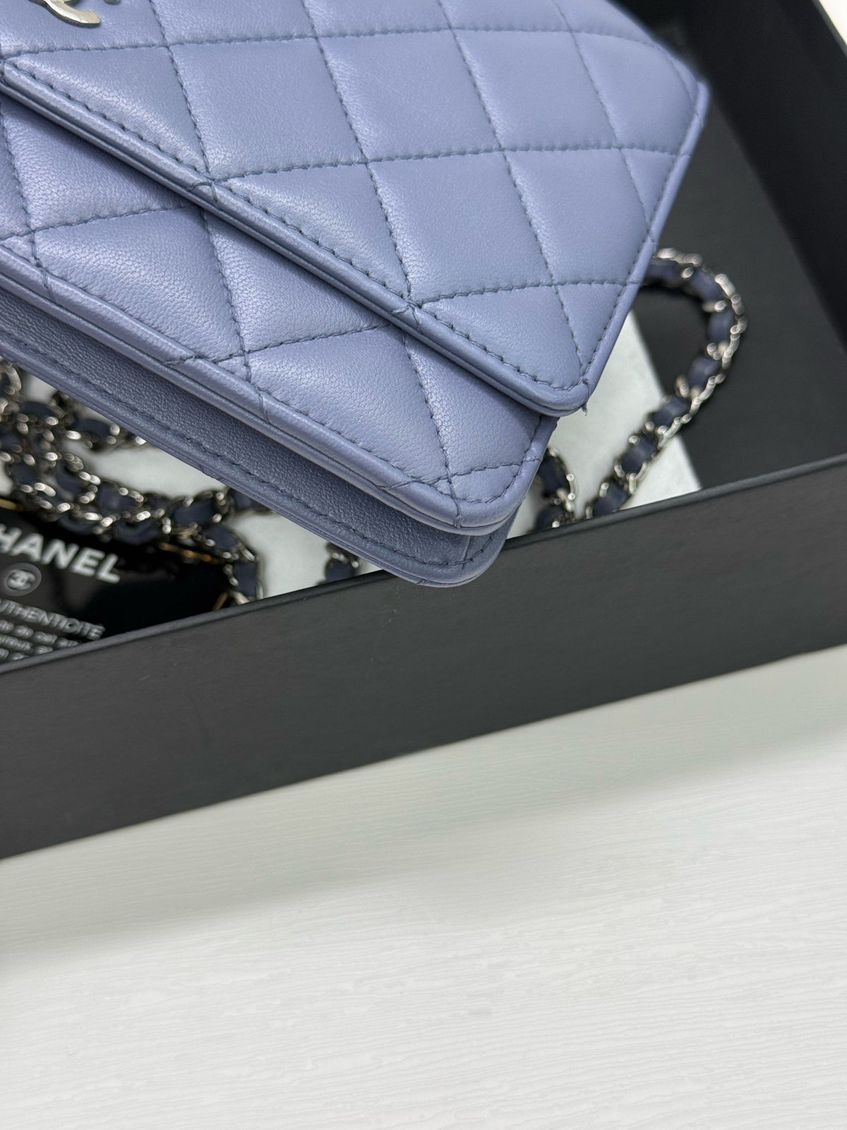 Chanel - Wallet on Chain - Leather - Blue - (small)