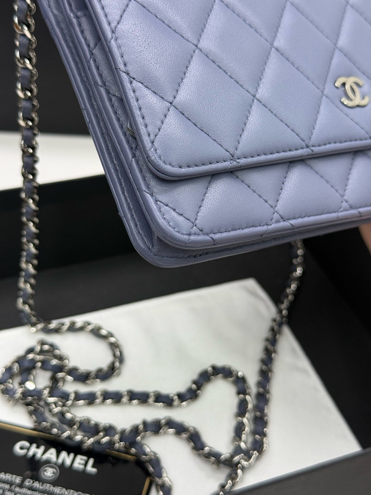 Chanel - Wallet on Chain - Leather - Blue - (small)