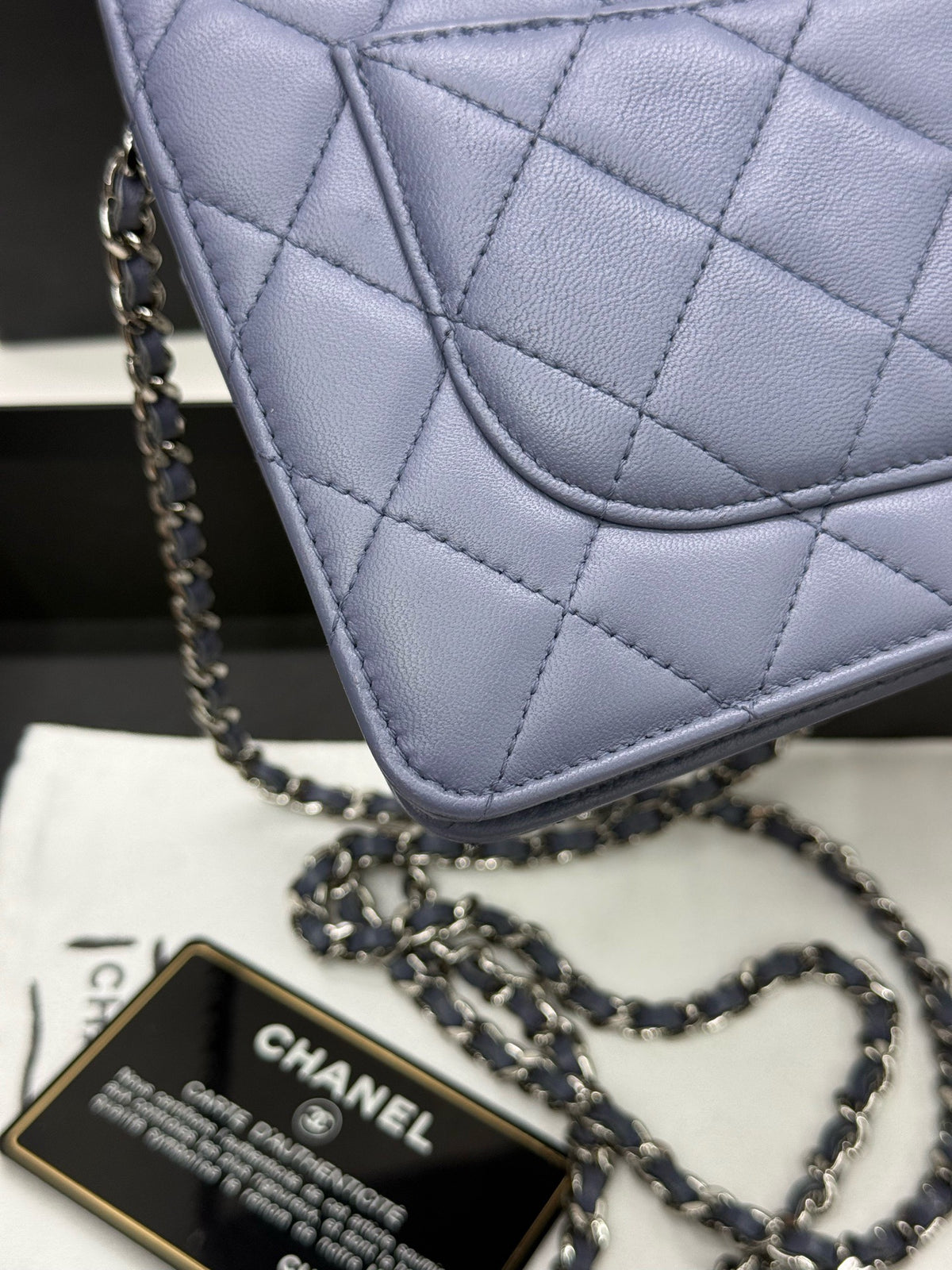 Chanel - Wallet on Chain - Leather - Blue - (small)