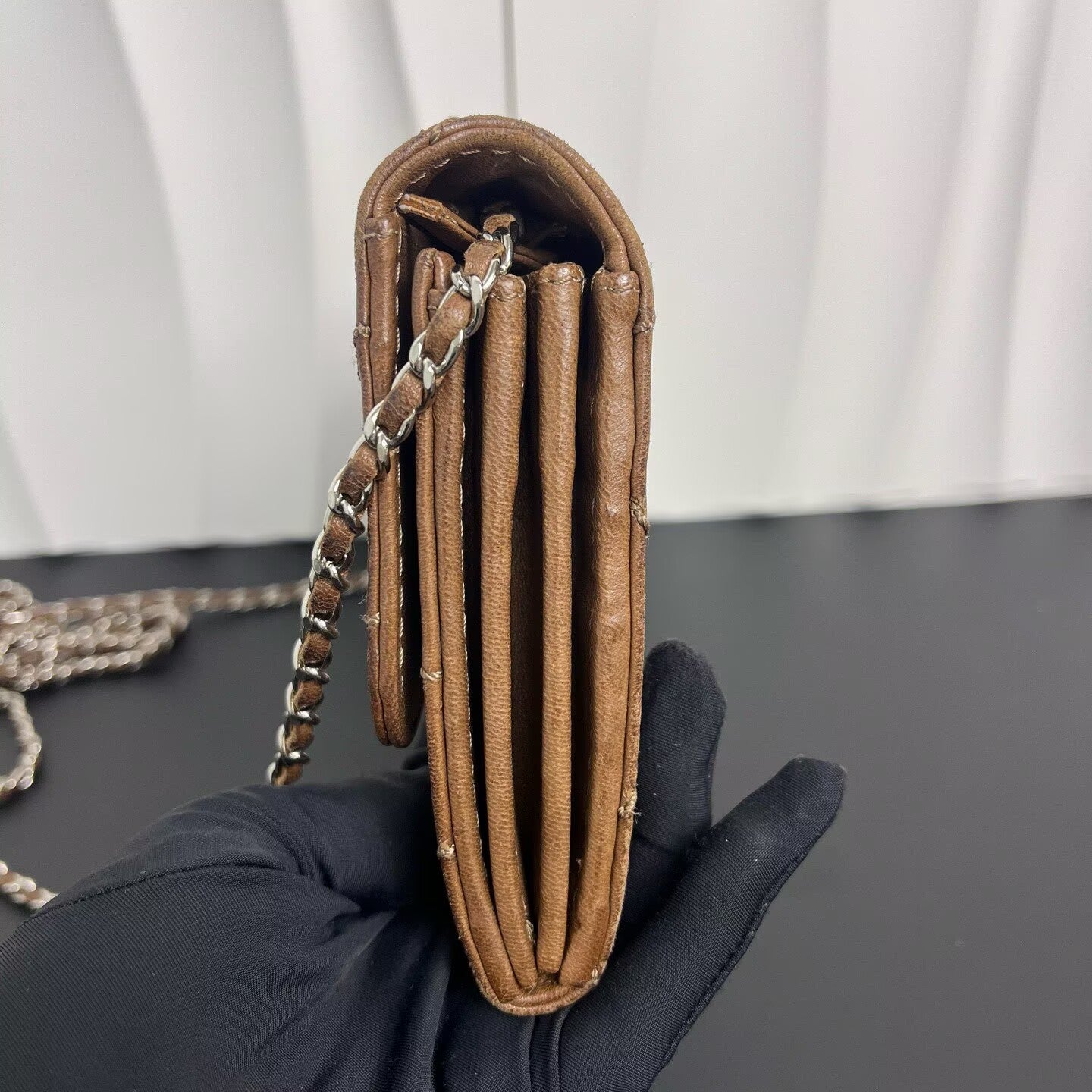 Chanel - Wallet on Chain - Leather - Brown - (mini)