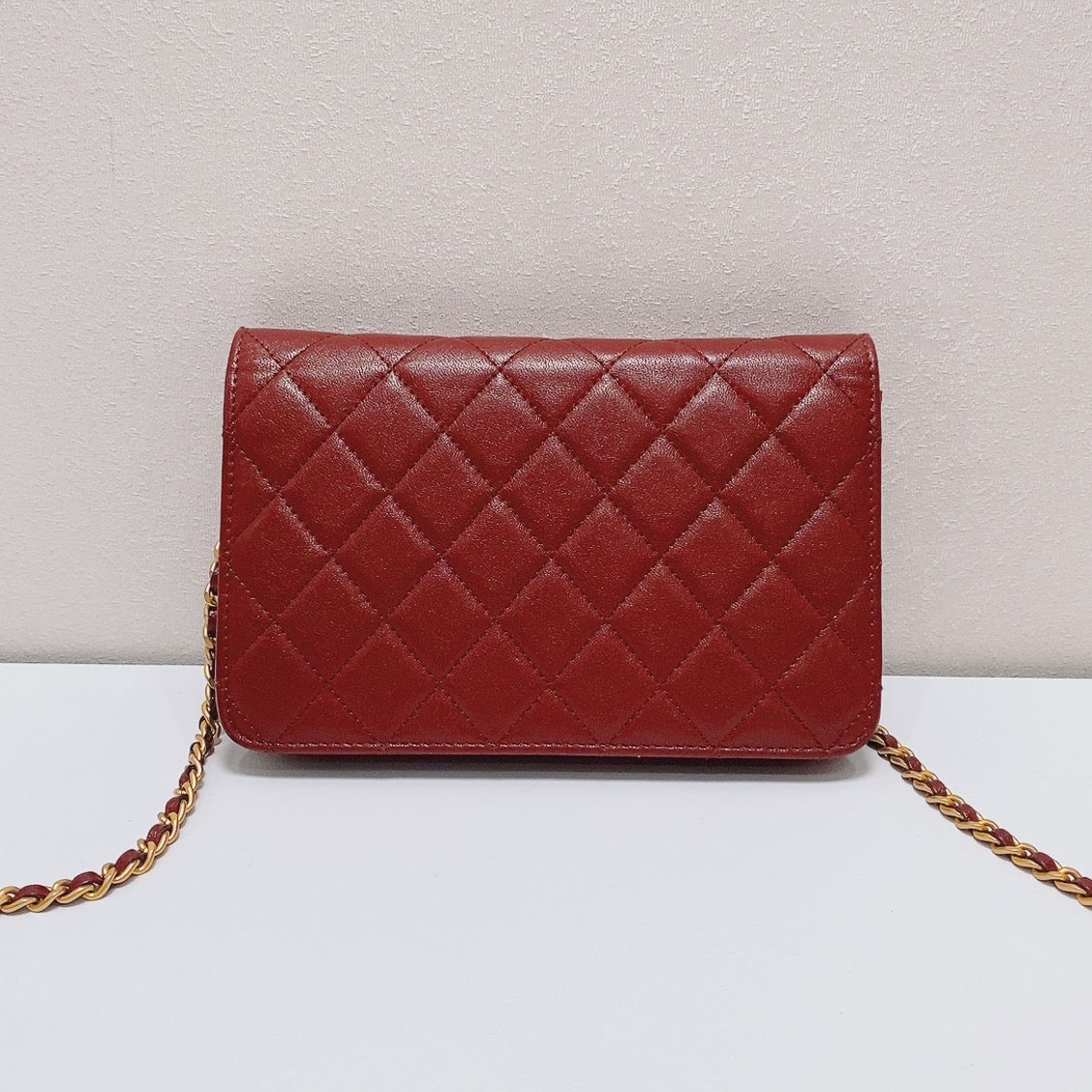 Chanel - Wallet on Chain - Leather - Burgundy - (mini)