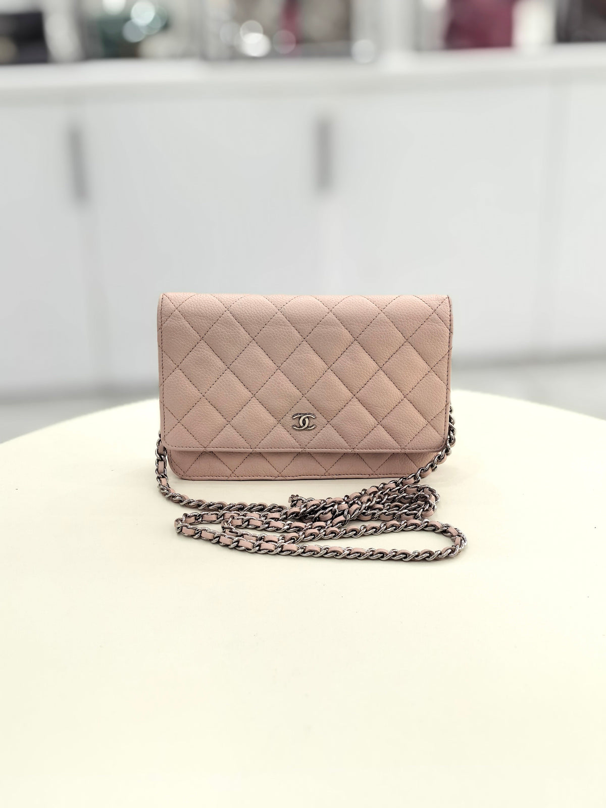 Chanel - Wallet on Chain - Leather - Pink - (small)