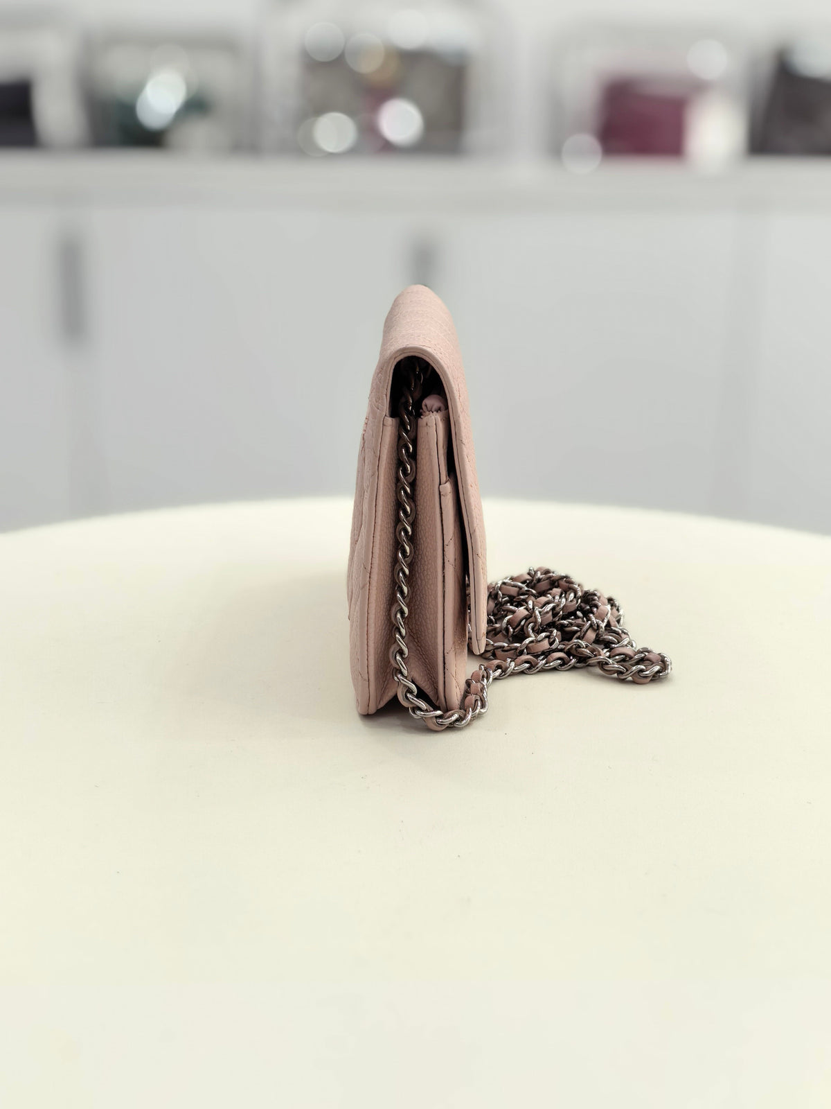 Chanel - Wallet on Chain - Leather - Pink - (small)
