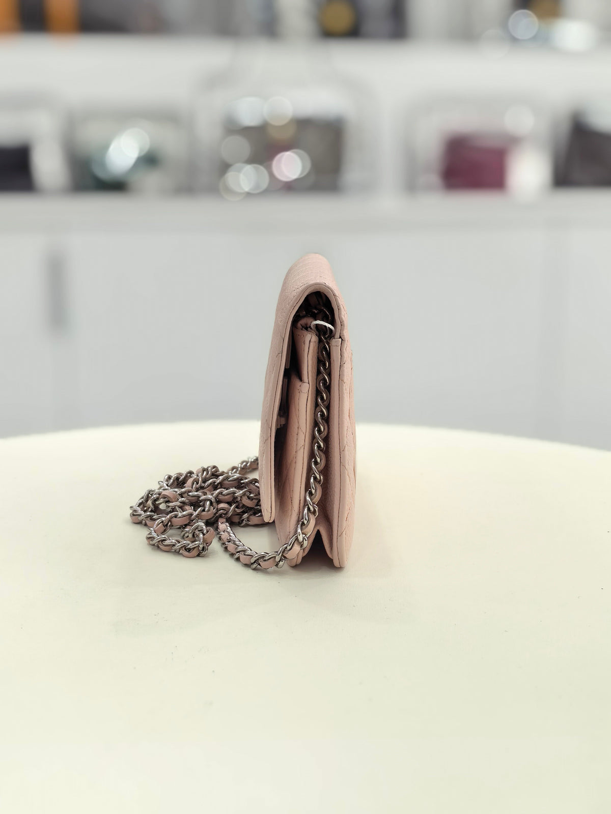 Chanel - Wallet on Chain - Leather - Pink - (small)