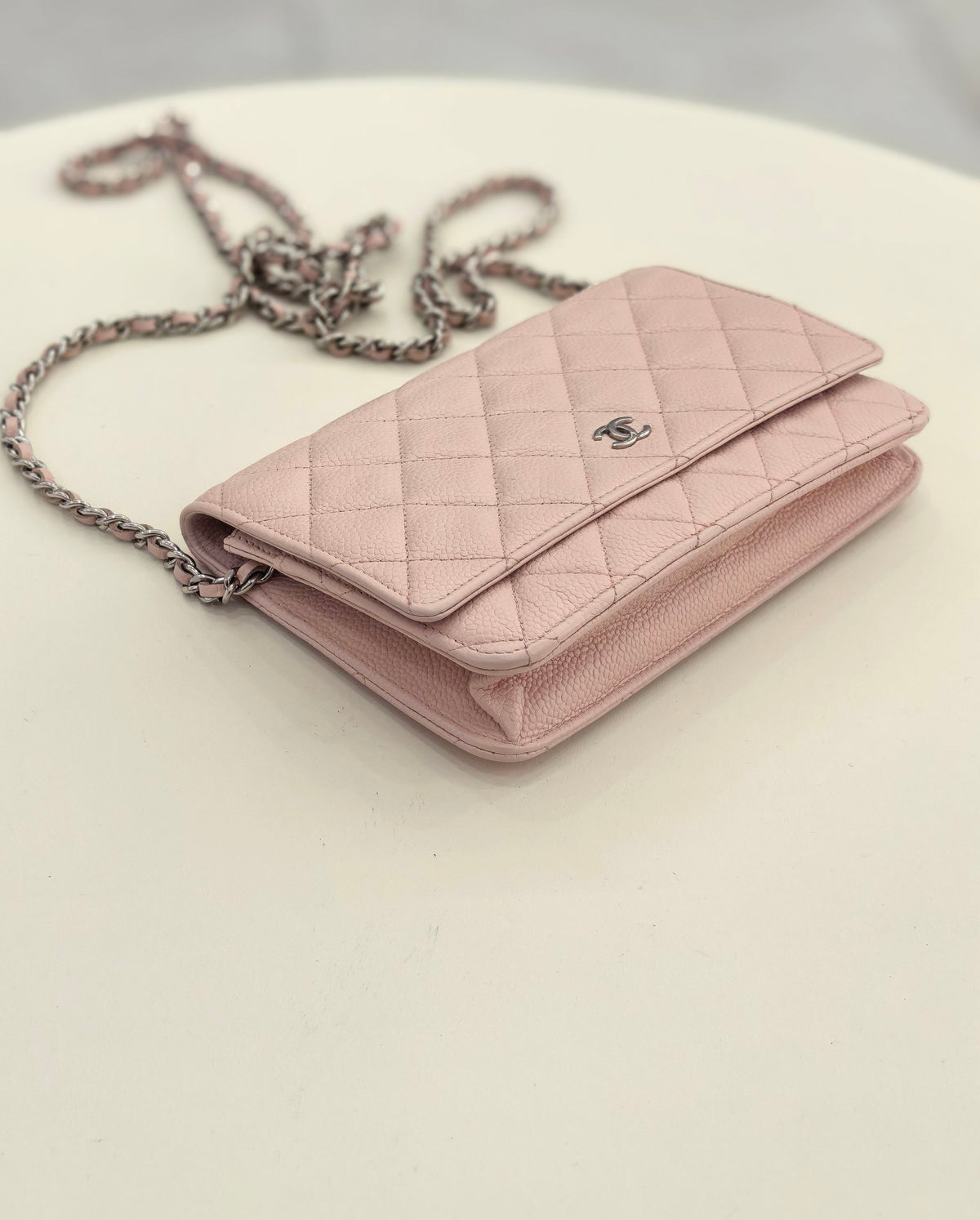 Chanel - Wallet on Chain - Leather - Pink - (small)
