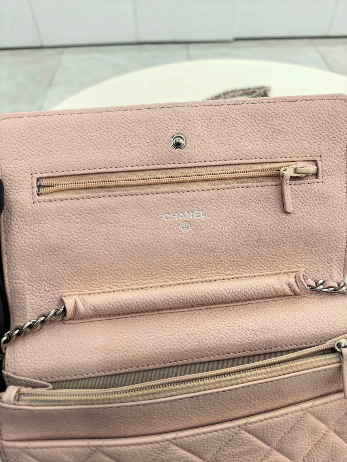 Chanel - Wallet on Chain - Leather - Pink - (small)