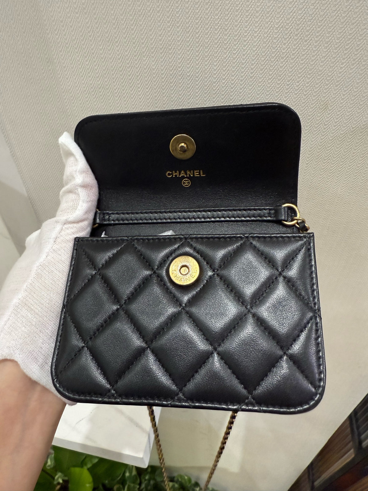 Chanel - Wallet on Chain Mini - Leather - Black - (mini)
