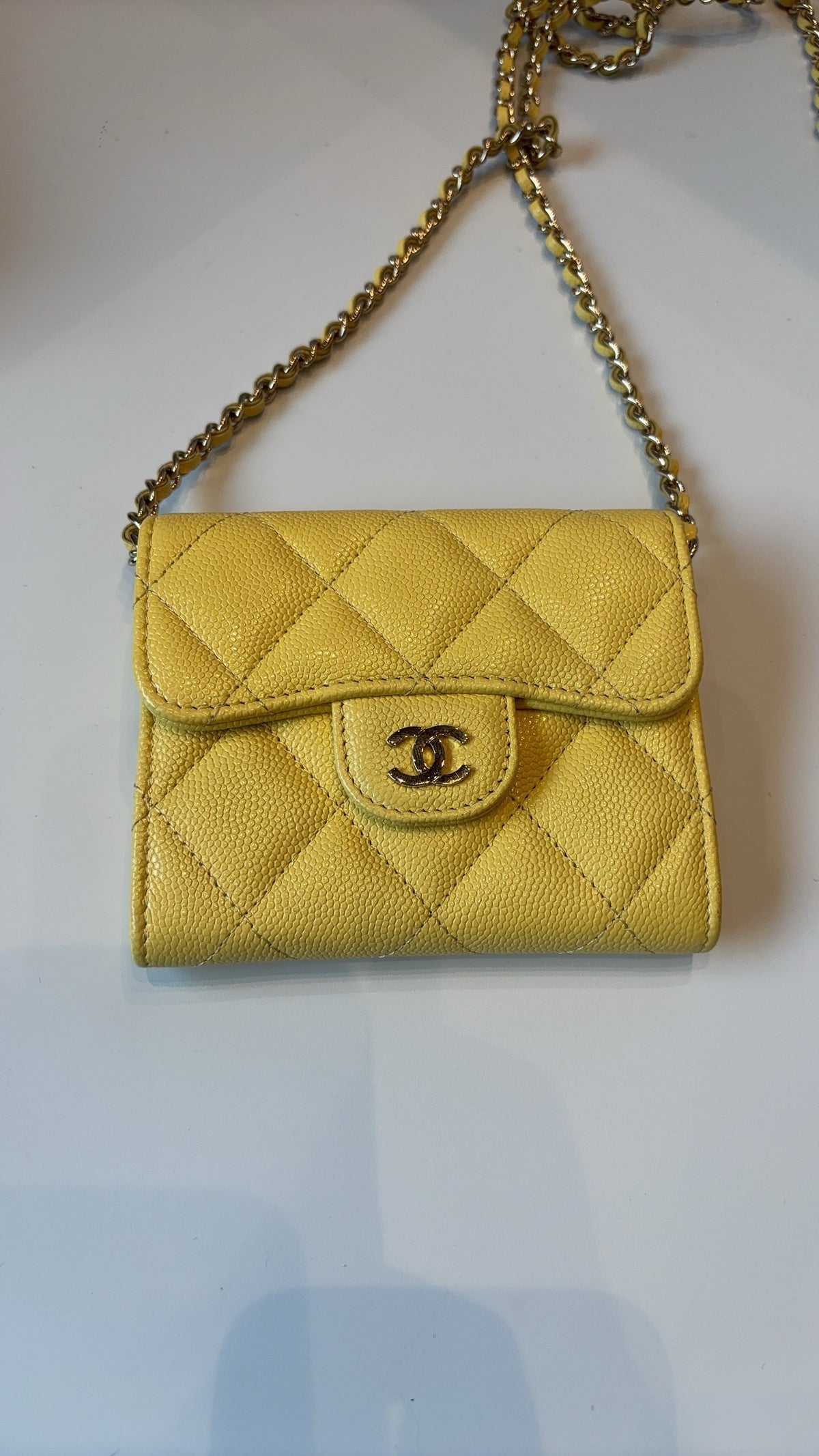 Chanel - Wallet on Chain Mini - Leather - Yellow - (mini)