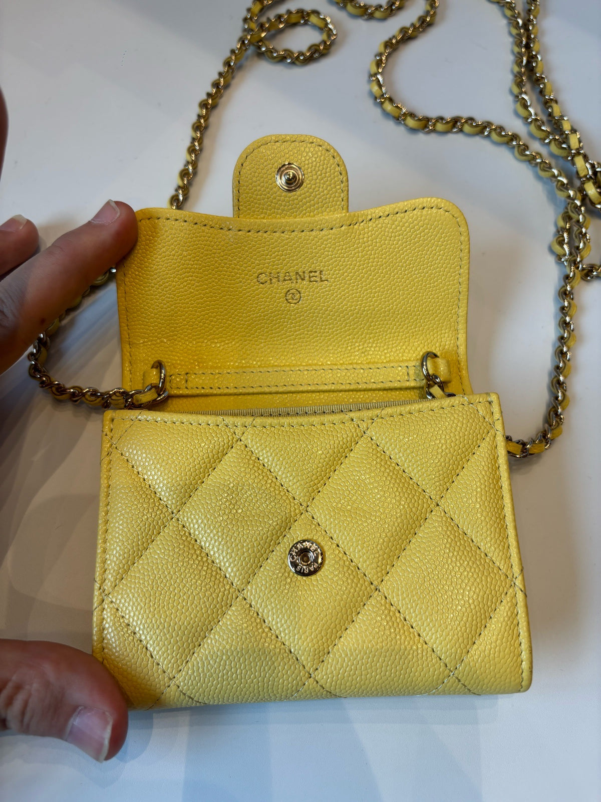 Chanel - Wallet on Chain Mini - Leather - Yellow - (mini)