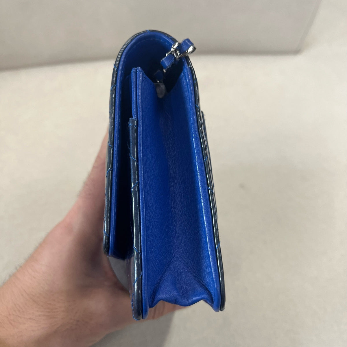 Chanel - Wallet on Chain - Patent leather - Navy - (small)