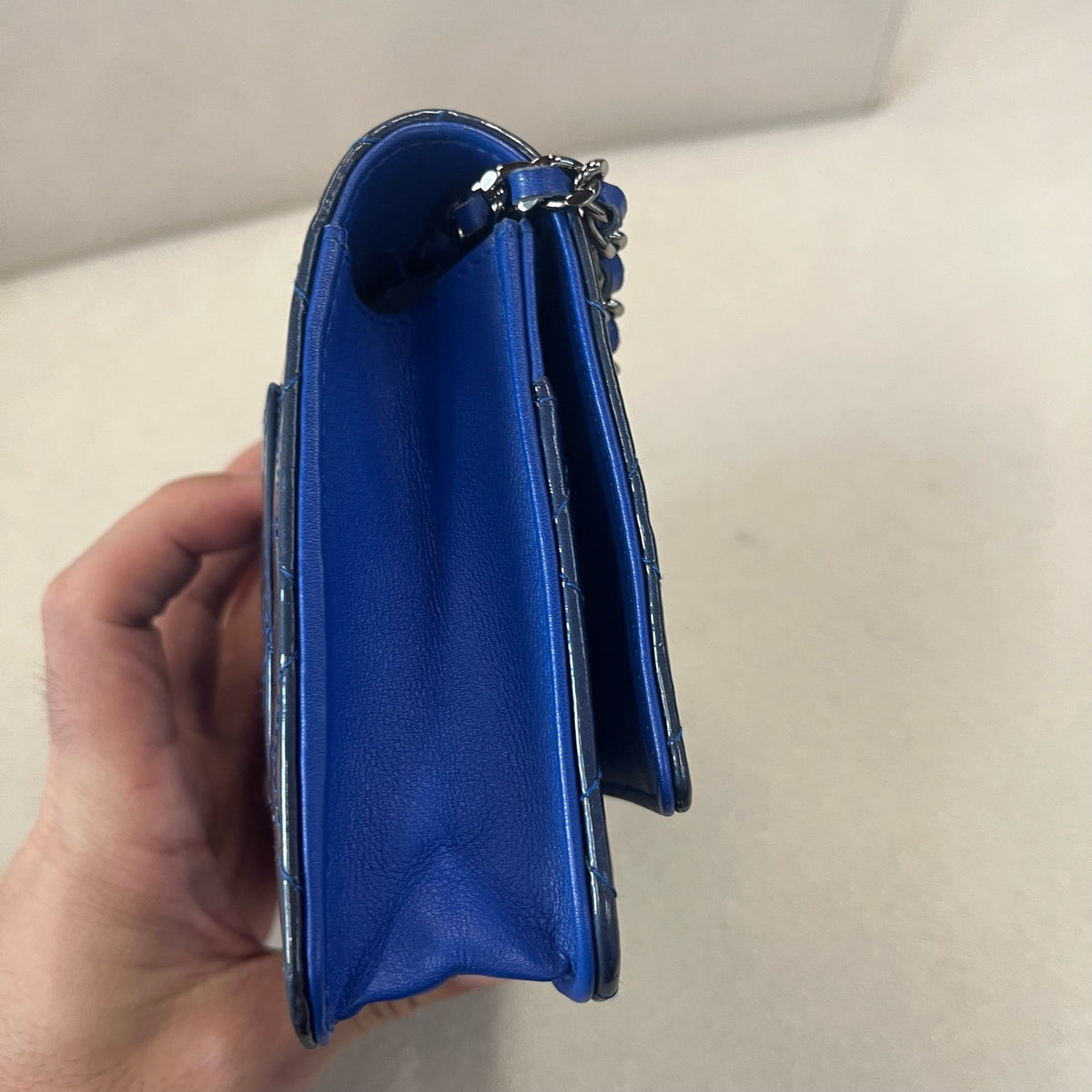 Chanel - Wallet on Chain - Patent leather - Navy - (small)