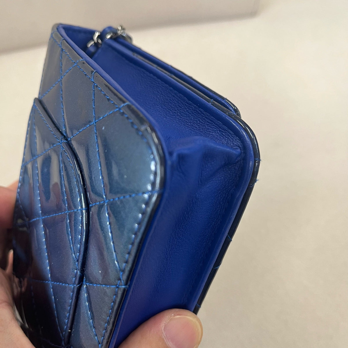 Chanel - Wallet on Chain - Patent leather - Navy - (small)