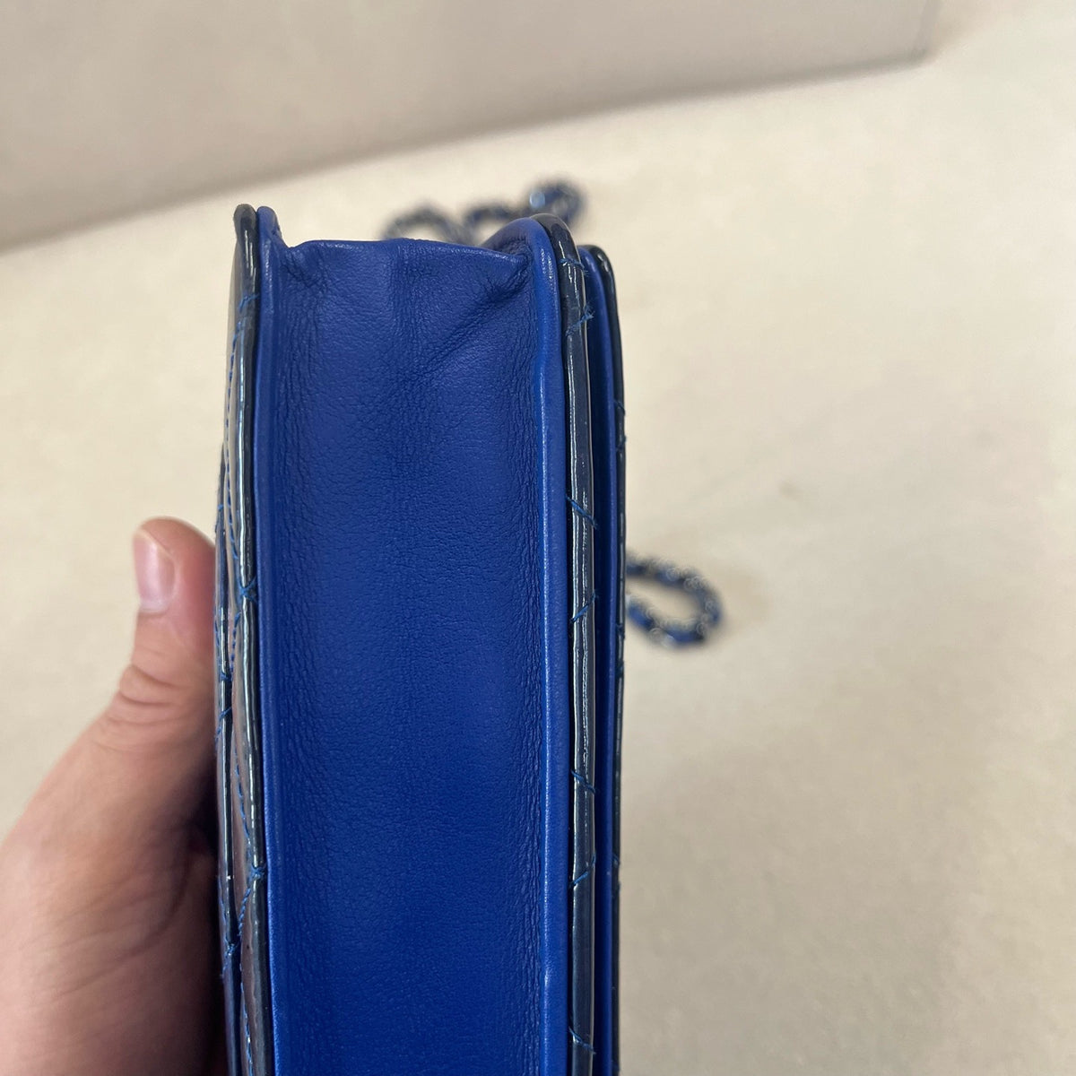 Chanel - Wallet on Chain - Patent leather - Navy - (small)