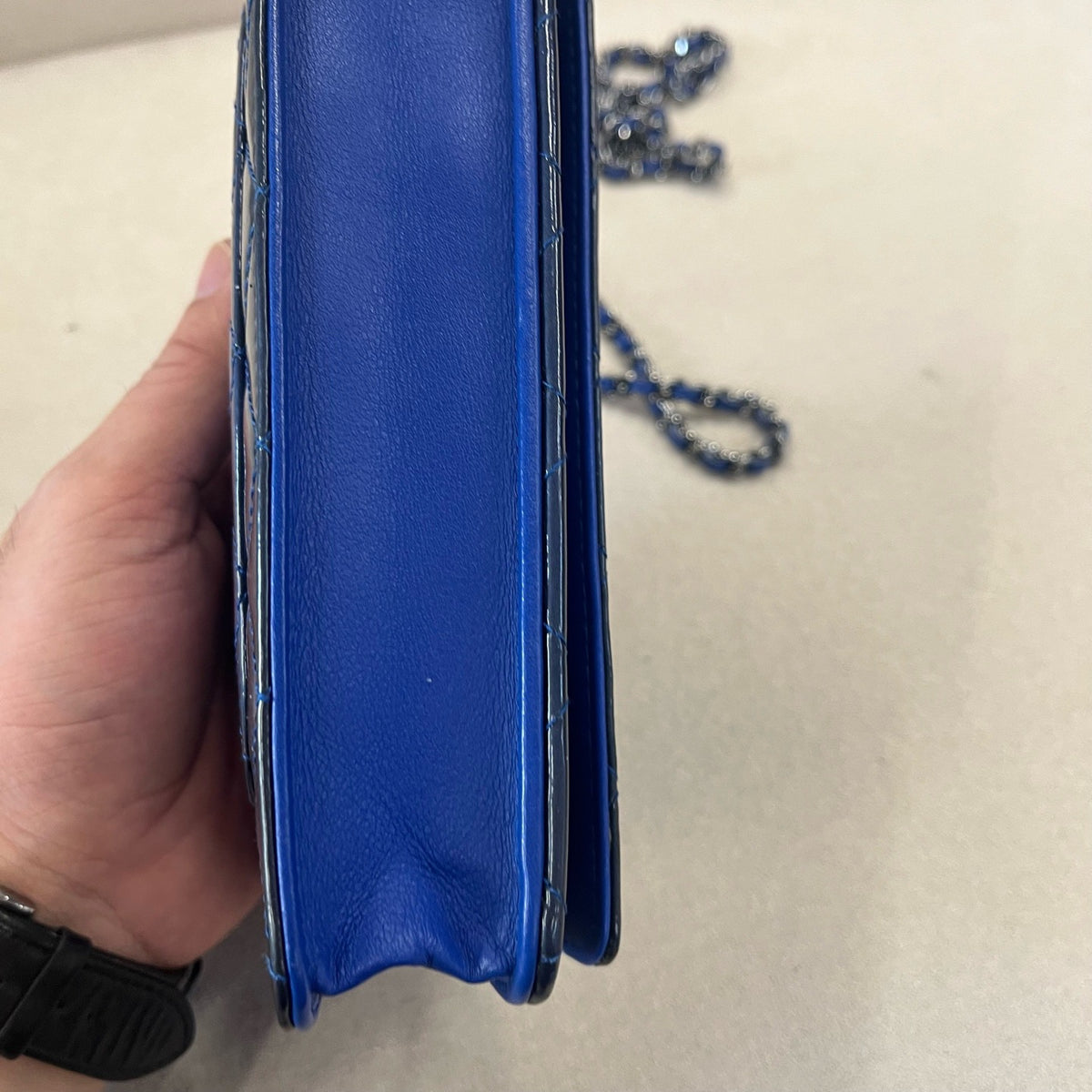 Chanel - Wallet on Chain - Patent leather - Navy - (small)