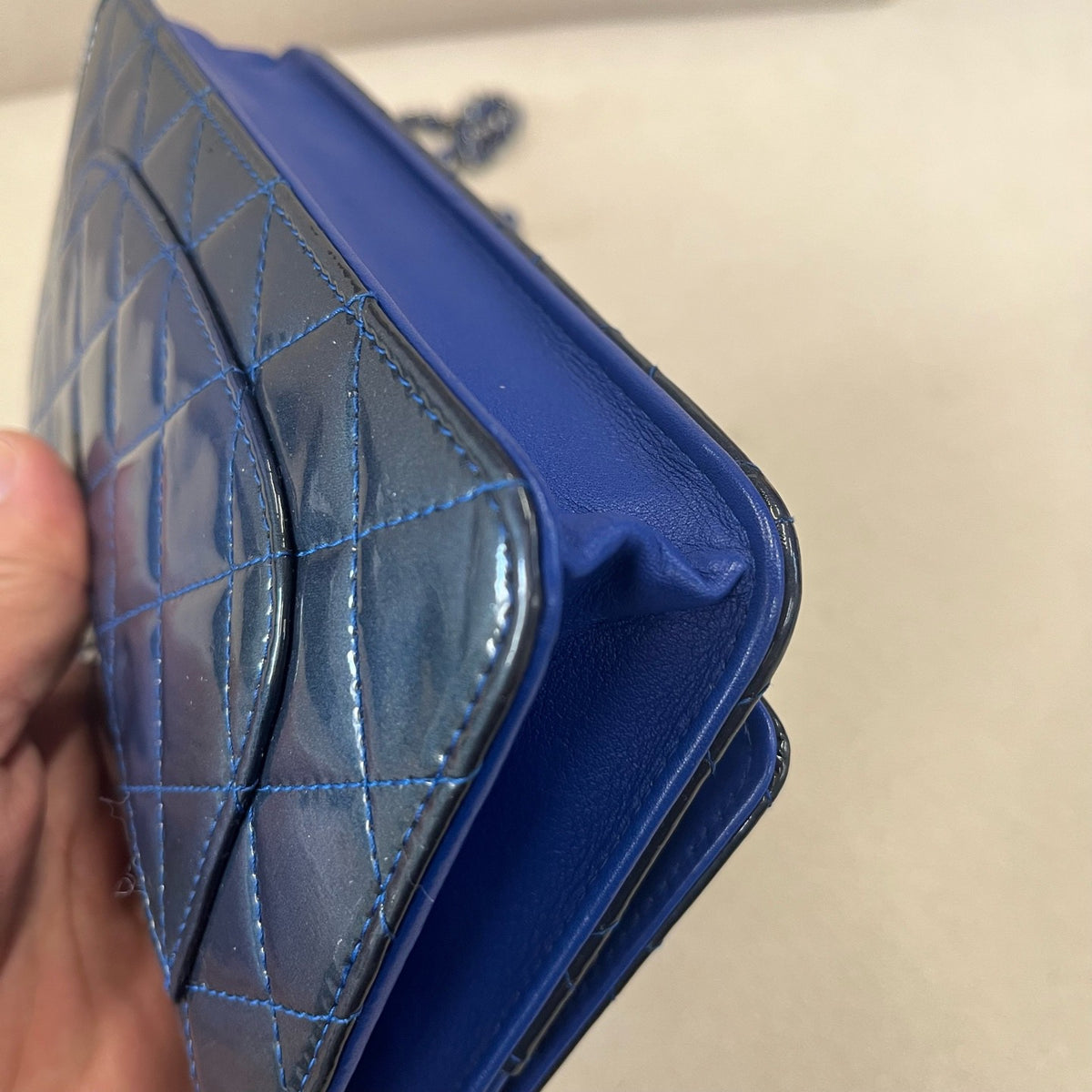 Chanel - Wallet on Chain - Patent leather - Navy - (small)