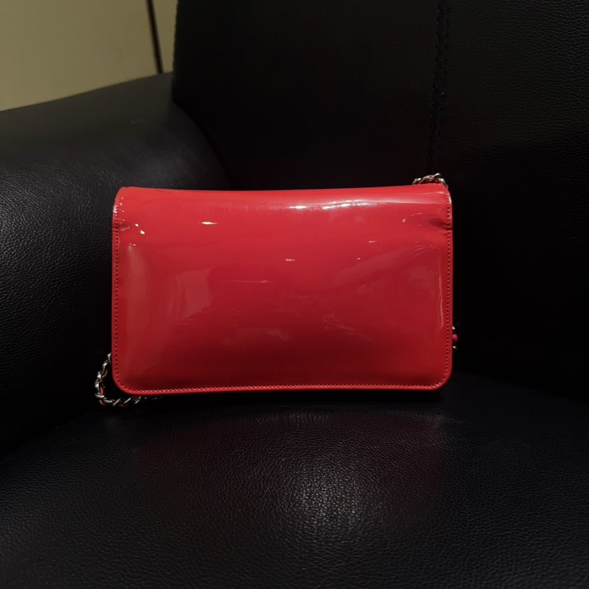Chanel - Wallet on Chain - Patent leather - Red - (small)