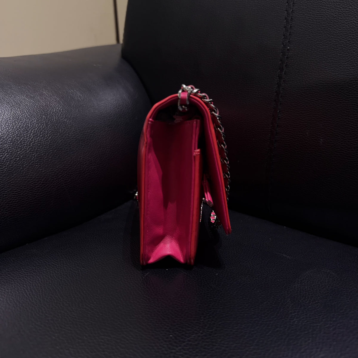 Chanel - Wallet on Chain - Patent leather - Red - (small)