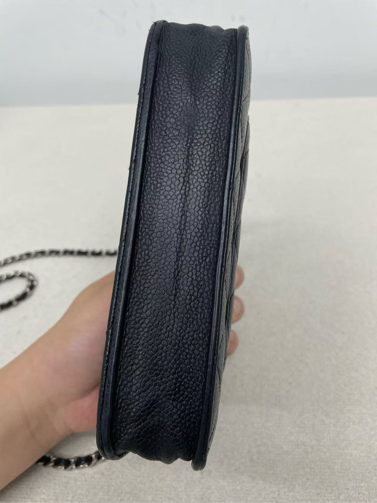 Chanel - Wallet On Chain (WOC) - Caviar leather - Black with Silver-Tone Hardware - (mini)