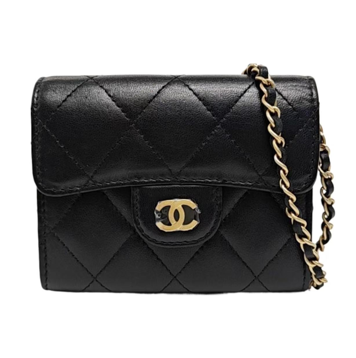 Chanel - Wallet on Chain (WOC) - Lambskin leather - Black - (mini)