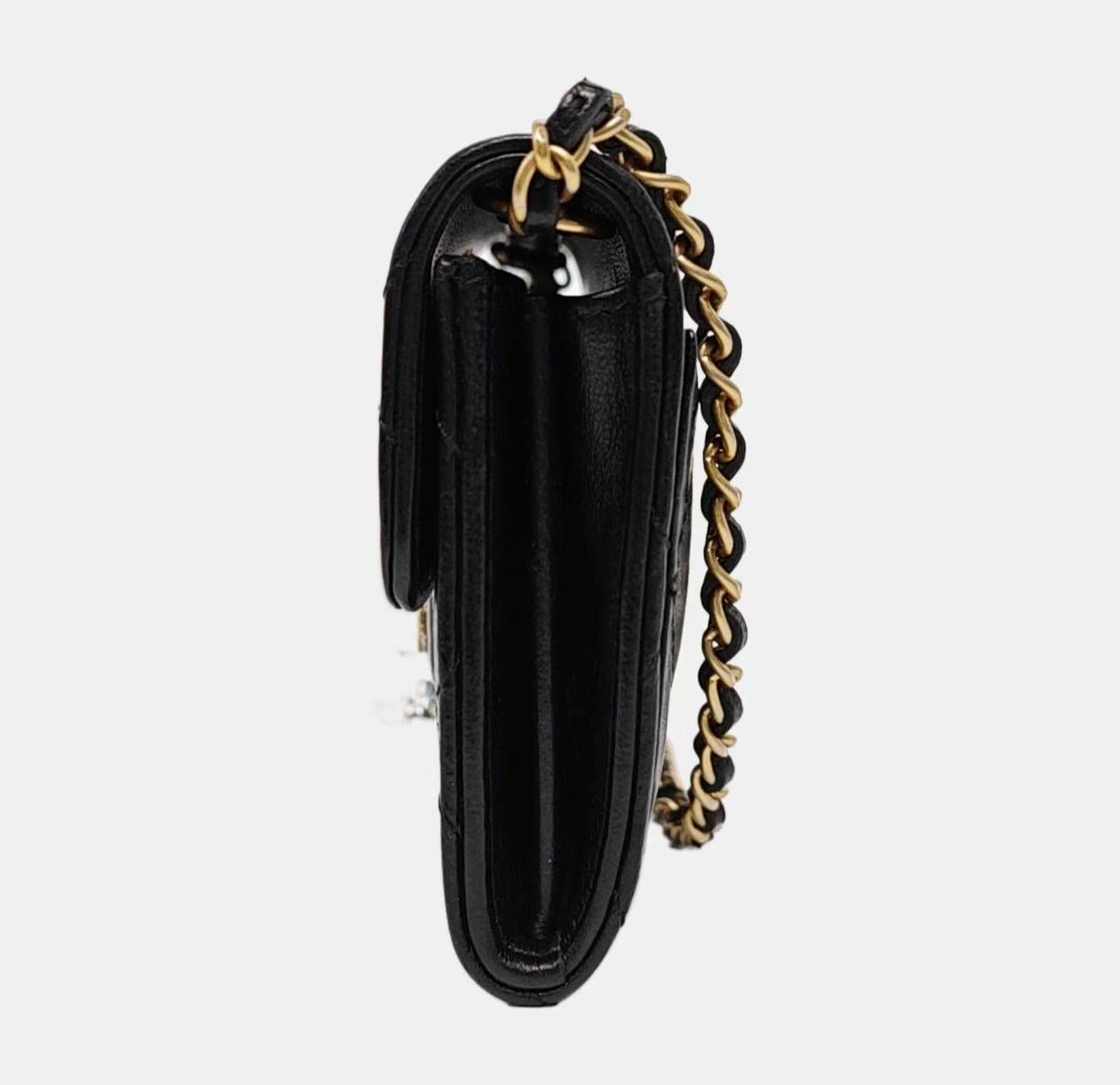 Chanel - Wallet on Chain (WOC) - Lambskin leather - Black - (mini)