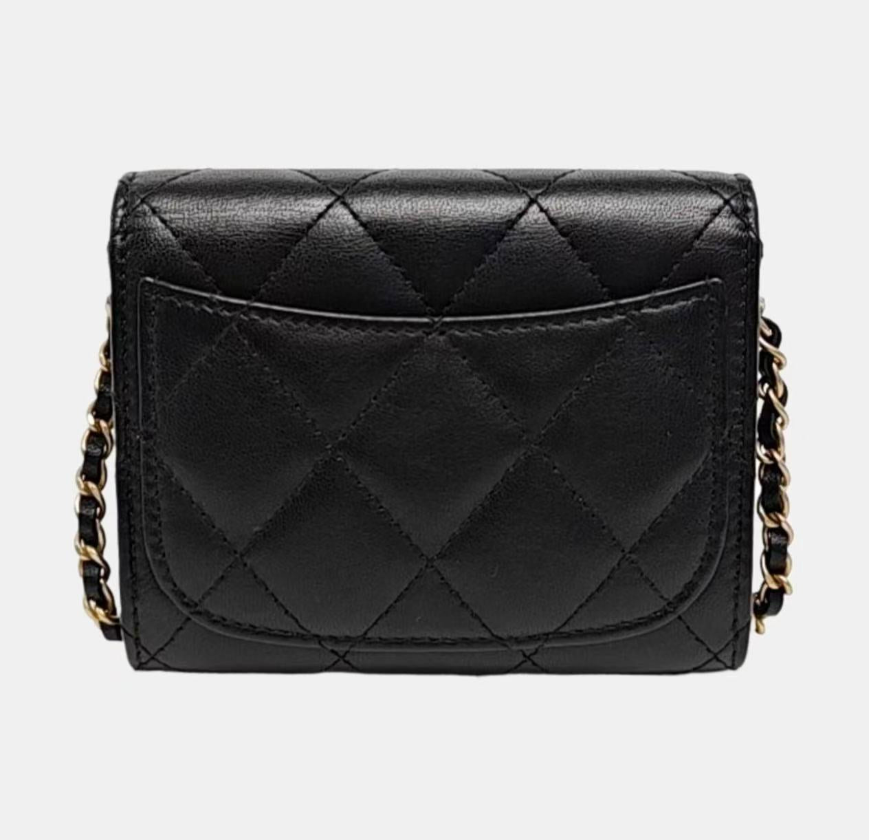 Chanel - Wallet on Chain (WOC) - Lambskin leather - Black - (mini)