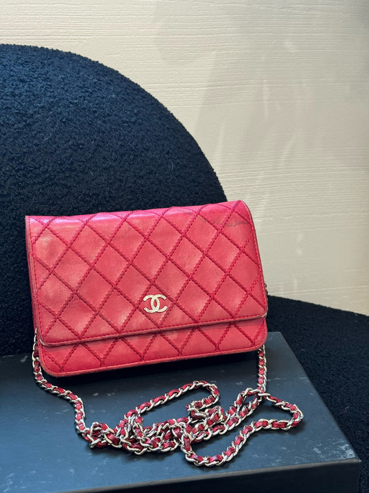 Chanel - Wallet on Chain (WOC) - Lambskin leather - Deep Pink - (Small)