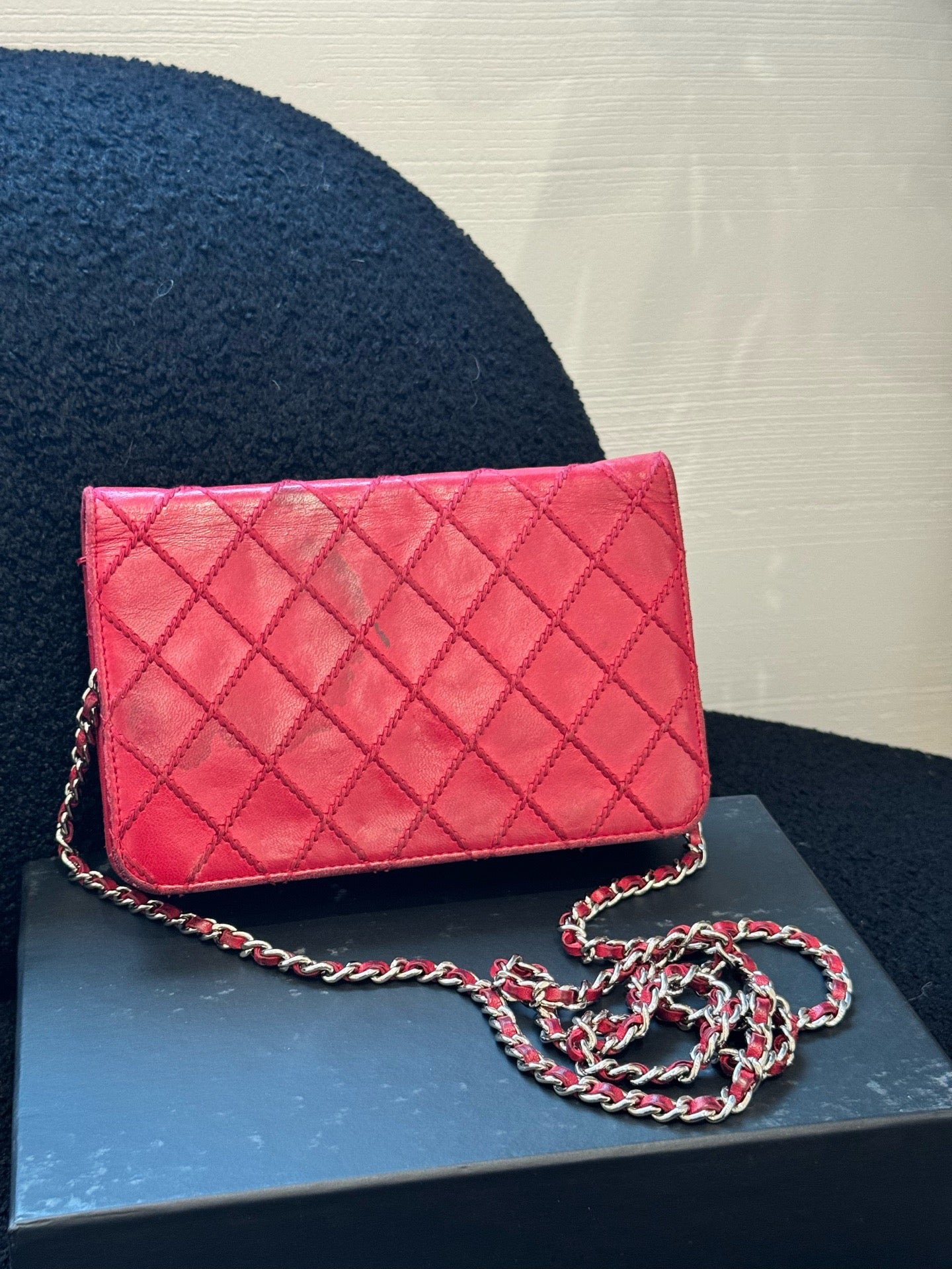 Chanel - Wallet on Chain (WOC) - Lambskin leather - Deep Pink - (Small)