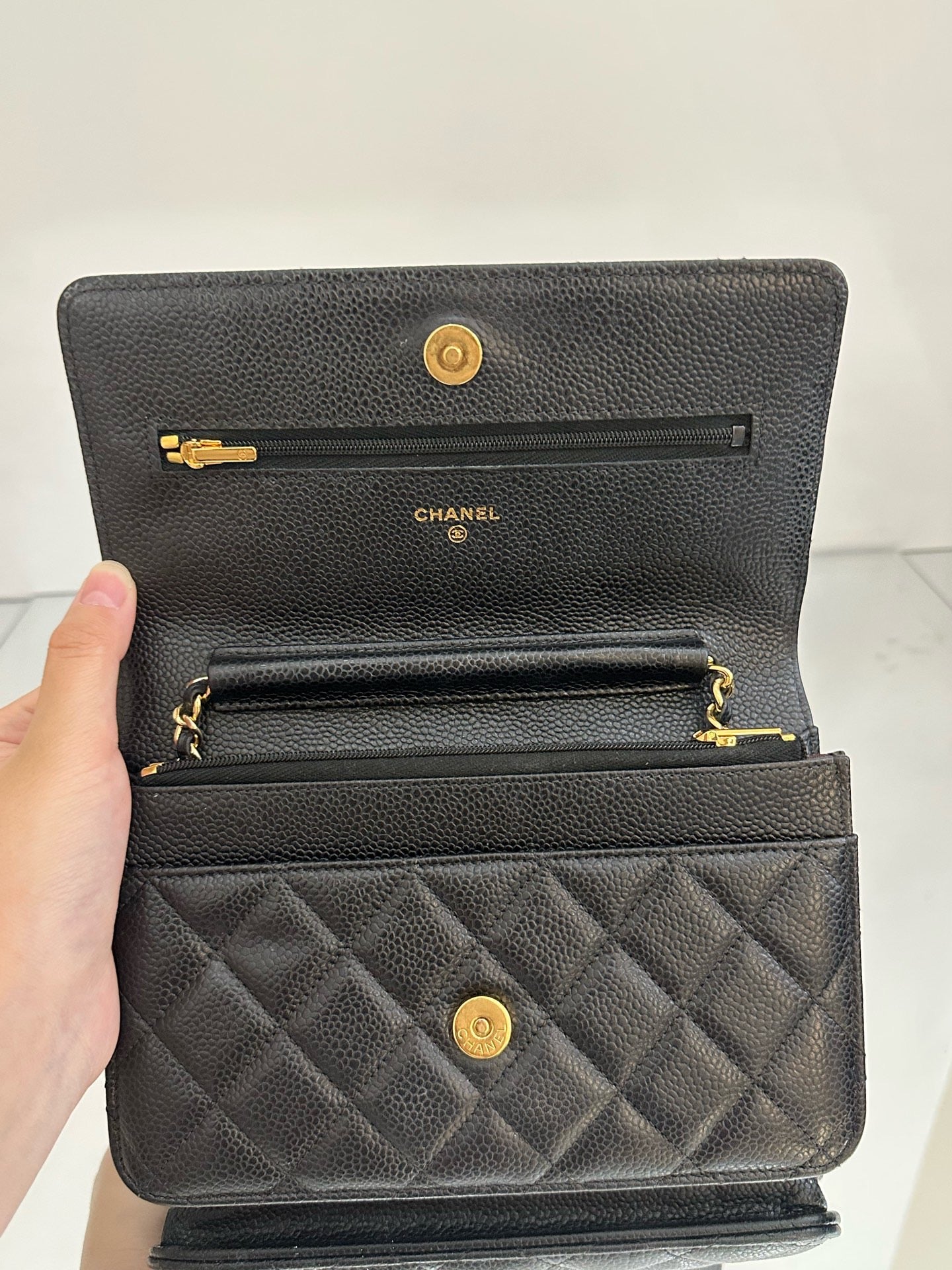 Chanel - WOC (Wallet on Chain) - Caviar leather - Black - (mini)