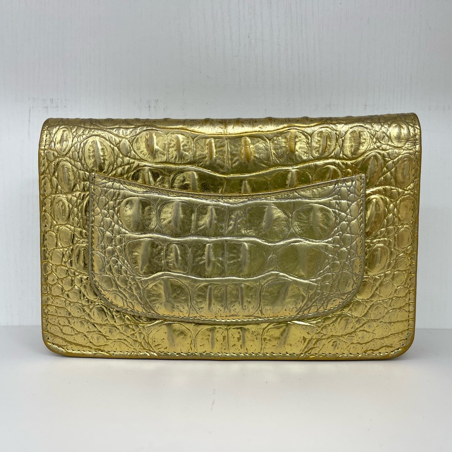 Chanel - WOC (Wallet on Chain) - Crocodile embossed leather - Gold - (mini)