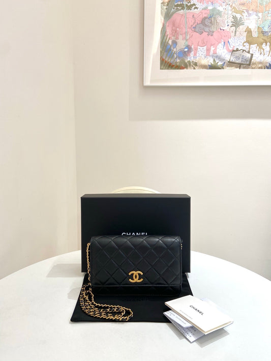 Chanel - WOC (Wallet on Chain) - Leather - Black - (mini)
