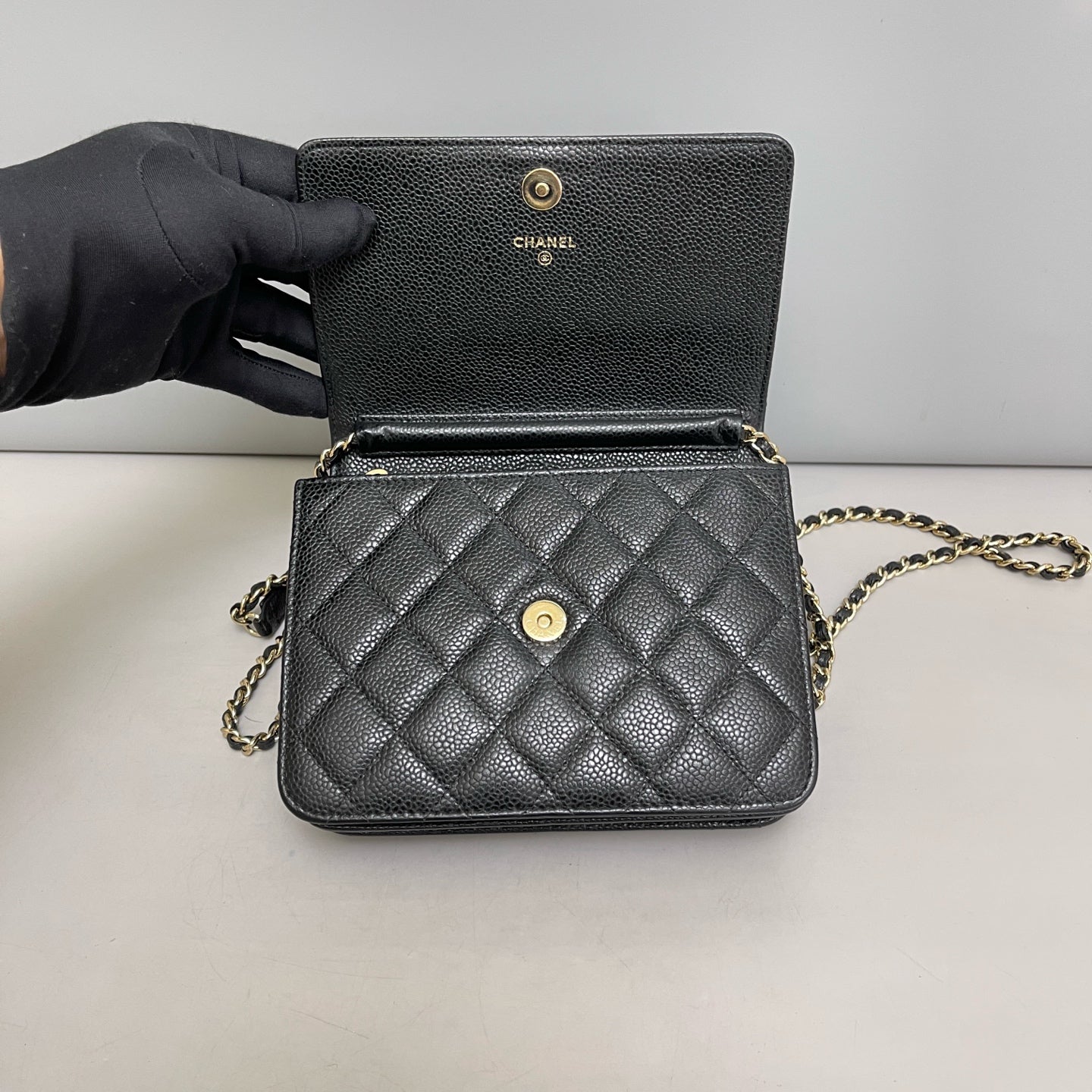 Chanel - WOC (Wallet on Chain) - Leather - Black - (mini)