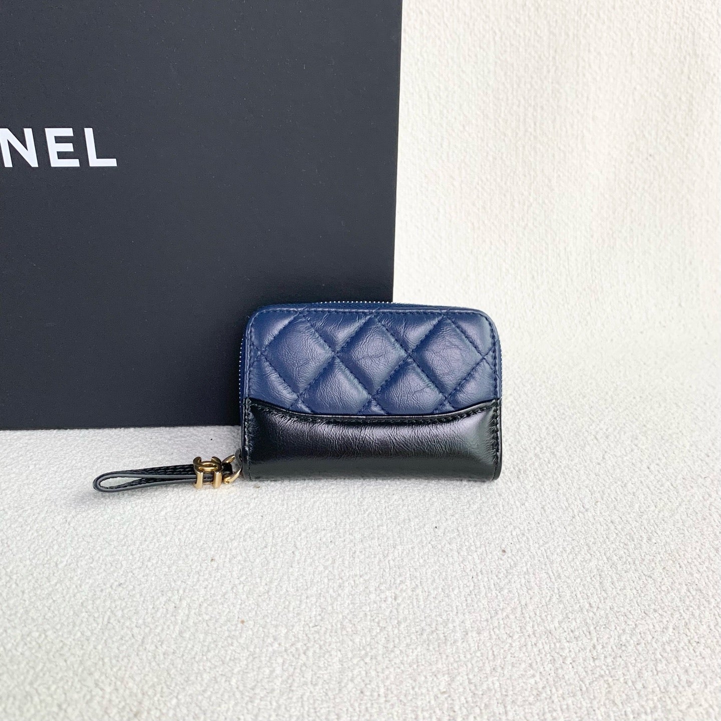 Chanel - Zip Coin Purse - Leather - Blue - (mini)