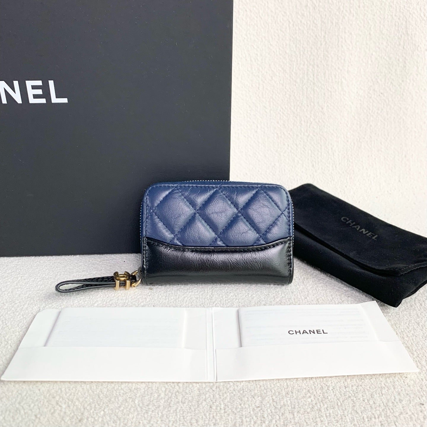 Chanel - Zip Coin Purse - Leather - Blue - (mini)