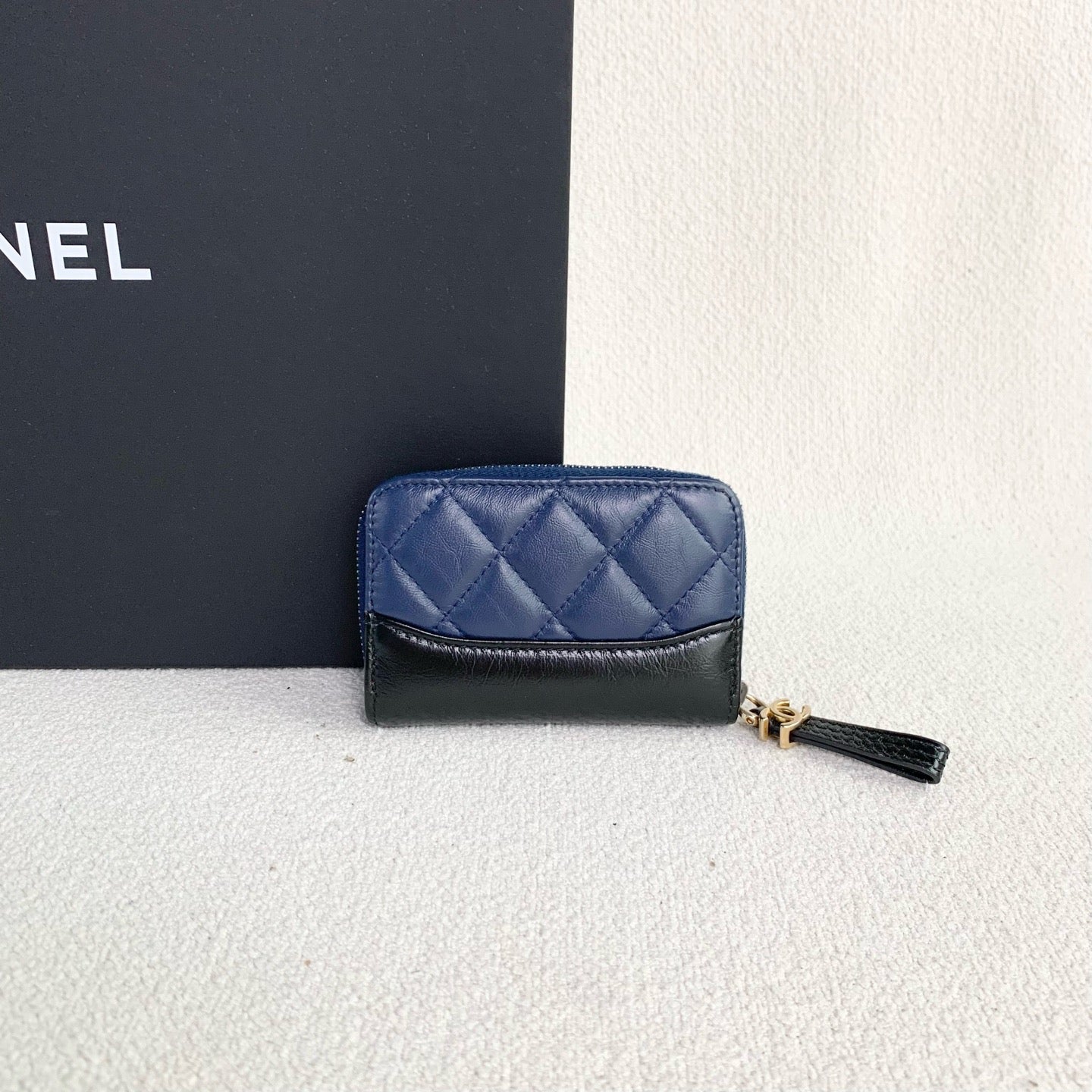 Chanel - Zip Coin Purse - Leather - Blue - (mini)