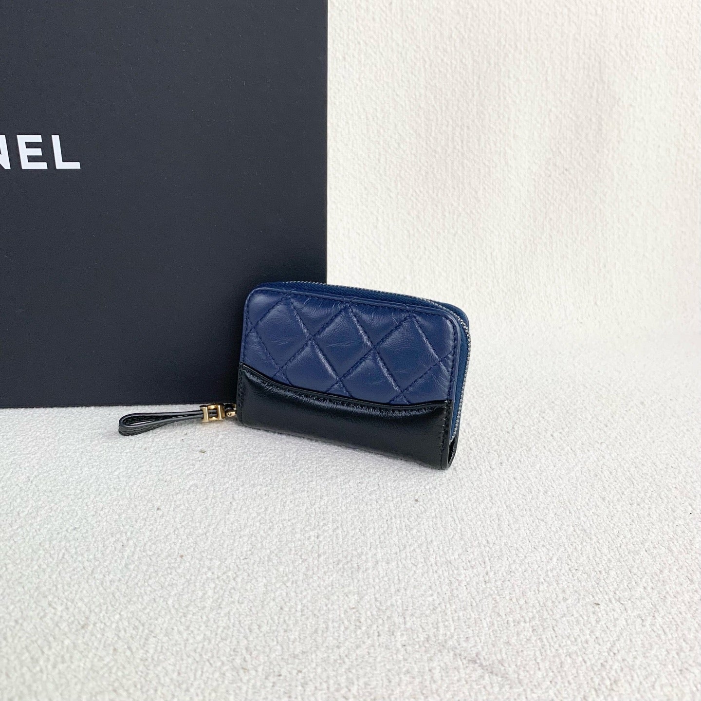 Chanel - Zip Coin Purse - Leather - Blue - (mini)