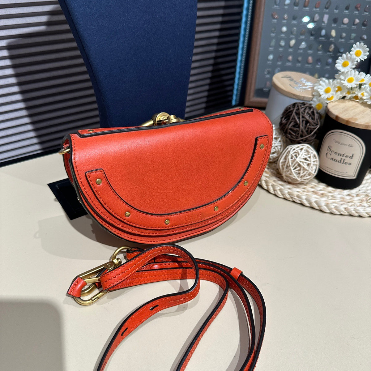 Chloe - Nile Bracelet Bag - Leather - Orange - (mini)