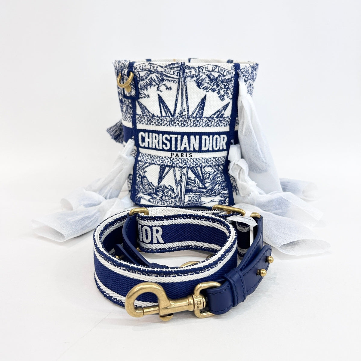Christian Dior - D-Bubble Bucket Bag - Cloth - Navy - (mini)