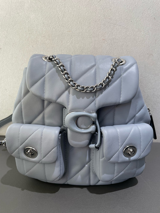 Coach - Tabby Backpack - Leather - Blue-Grey with Silver-Tone Hardware - (mini)